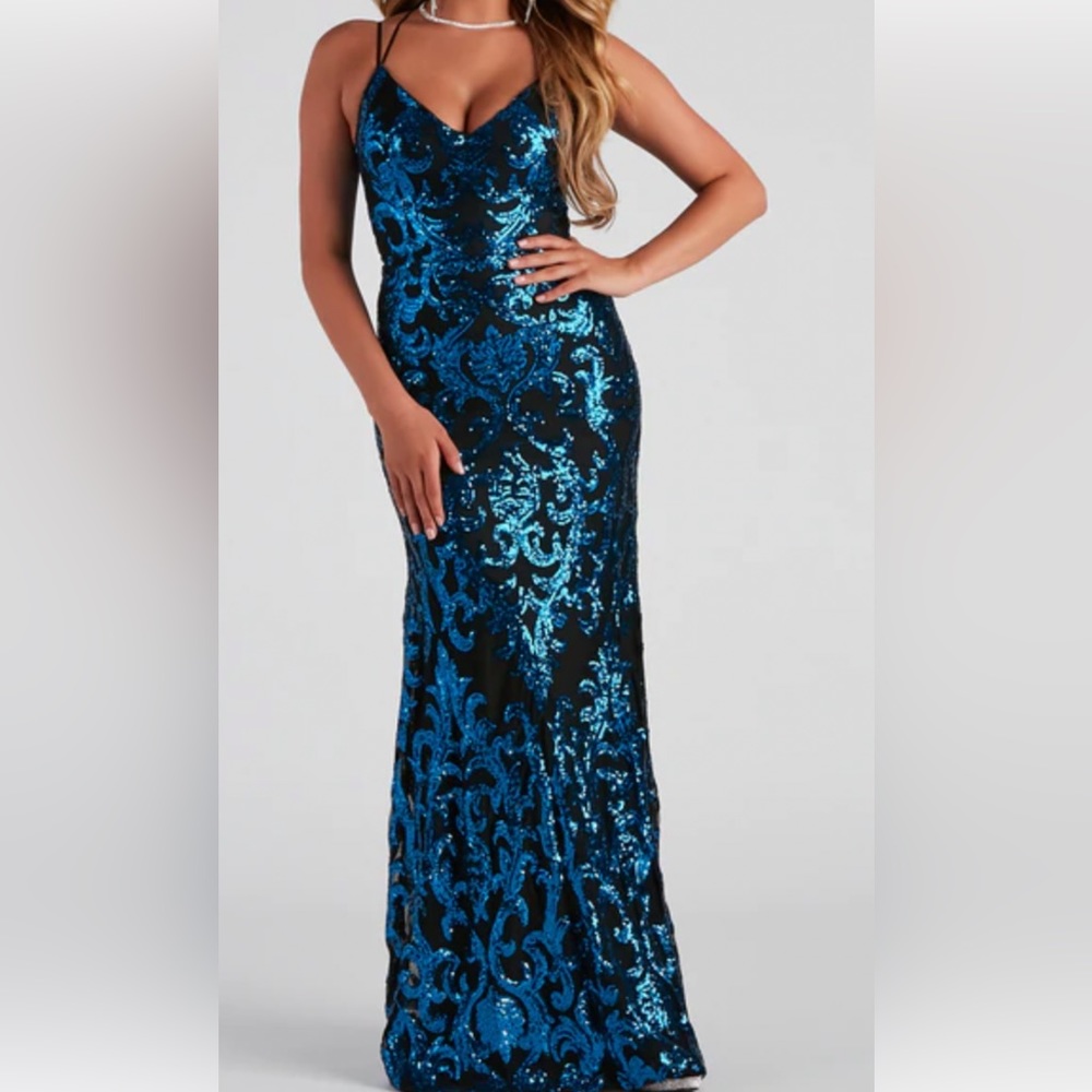 Super cute black and blue sequin dress from windsor
